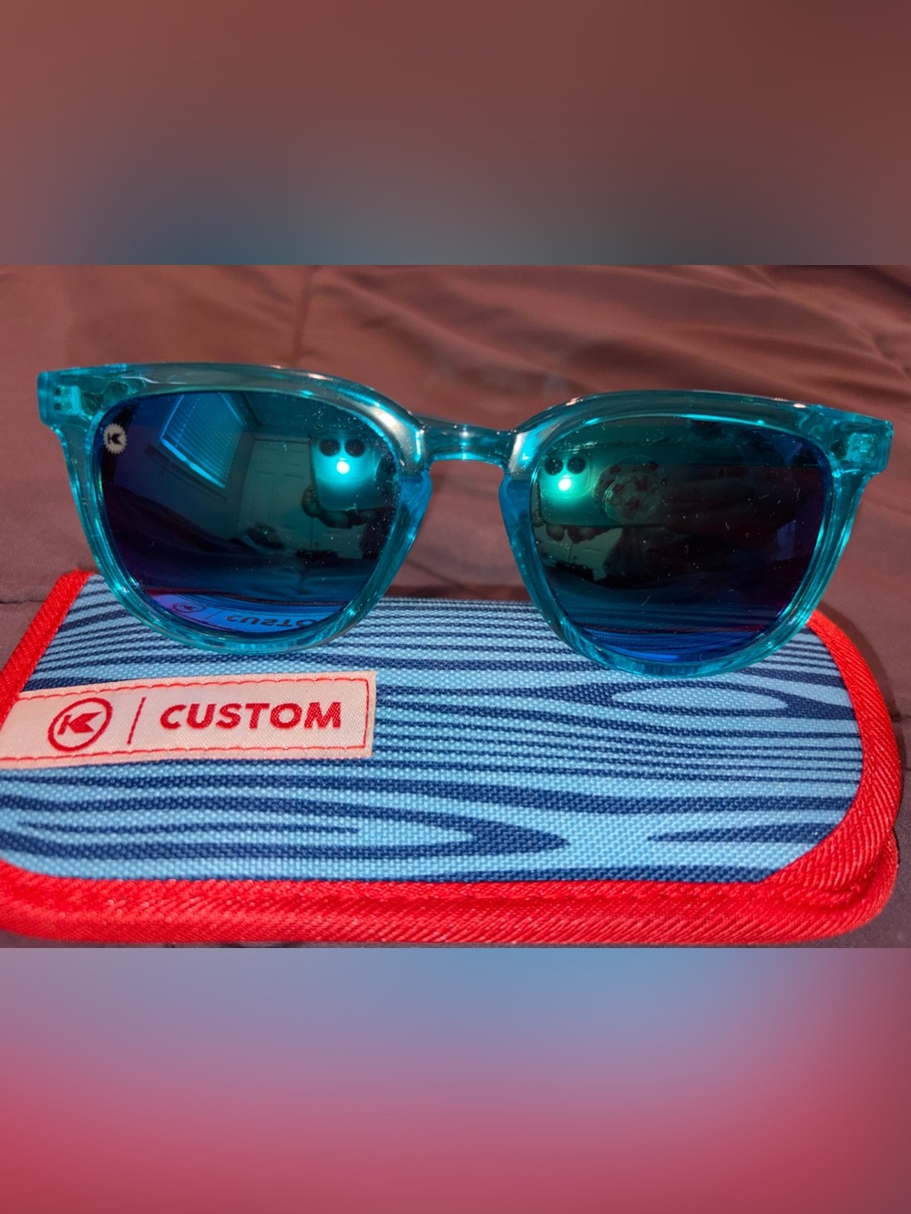 Knock around Blue Sunglasses with case